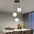 Lustra LM530/3BK, 3 X E27, Negru, Metal si Sticla