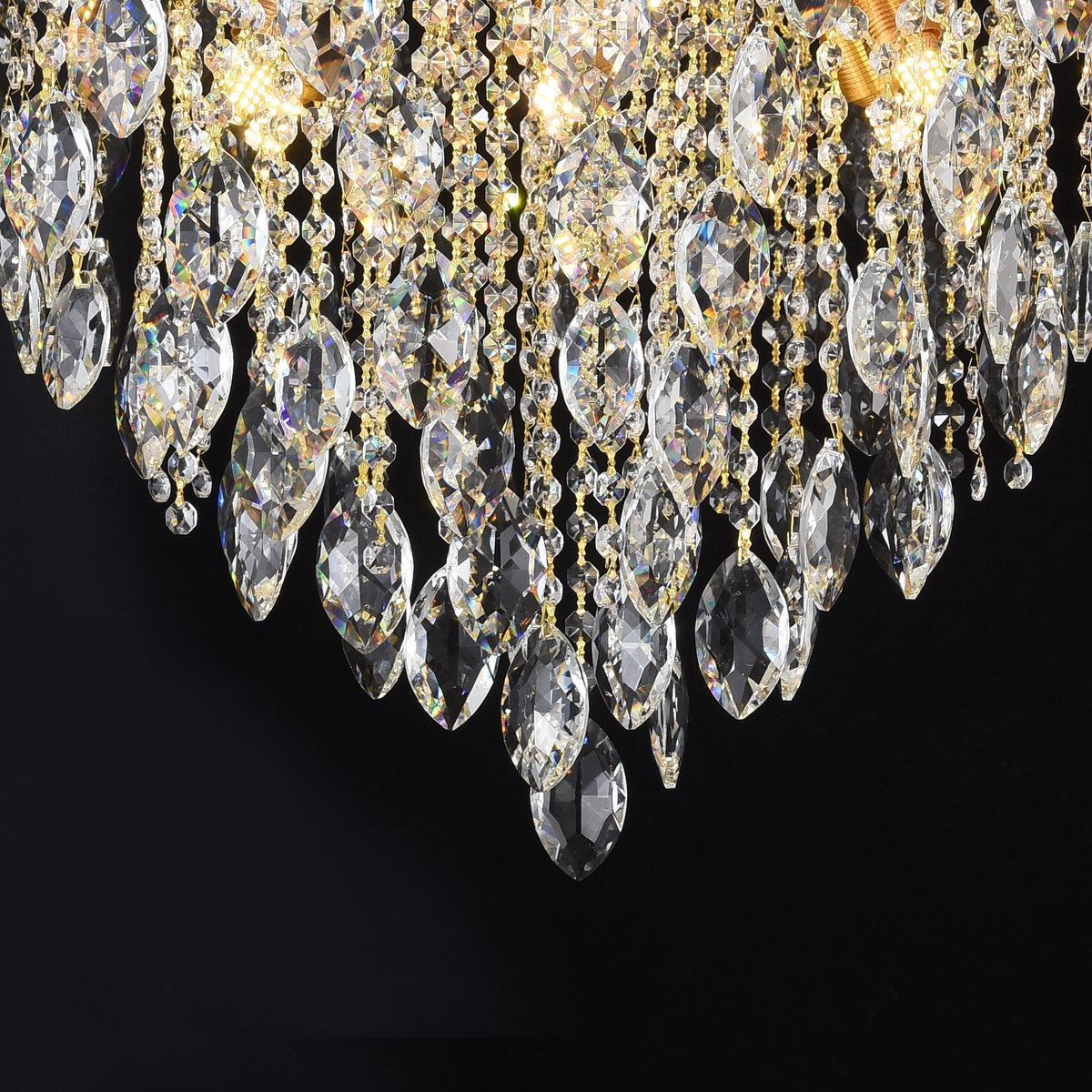 Candelabru Cristal PALERMO Regalis, 12x E14, Diametru 80cm, Auriu