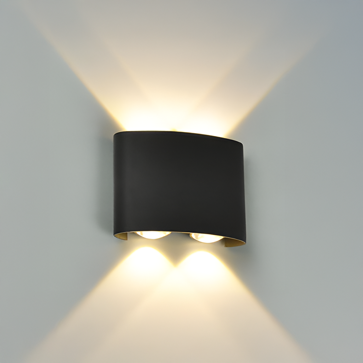 Lustra LED de Exterior si Interior, 4 Surse x 1W, IP65, ABS, Negru, 3000K, imaginea 1