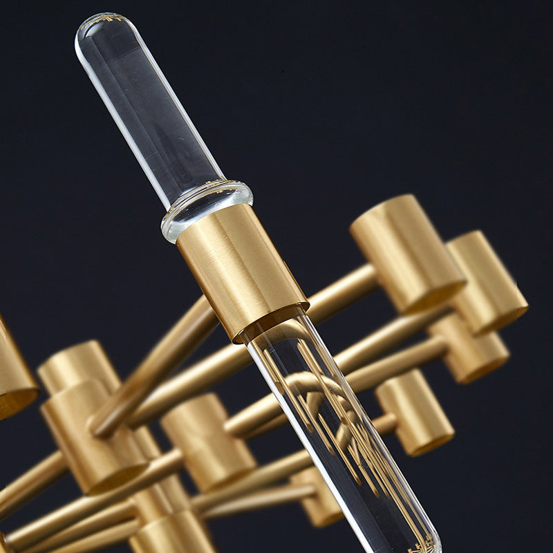 Candelabru Cristal CC850/620GD,10xE14, 62X45cm, Inaltime Reglabila, Auriu Lucios,,Design Elegant, Metal si Cristale