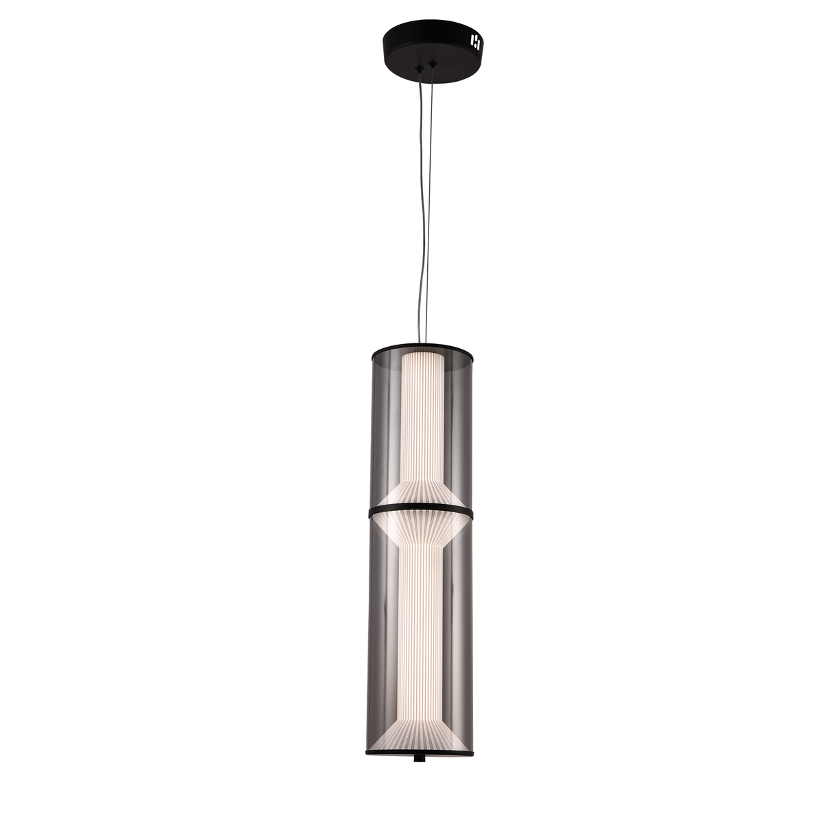 Lustra LED Suspendata cu Telecomanda 47W, Orin, 2 elemente, Inaltime Reglabila, Lumina Calda/Rece/Neutra, Negru, Metal