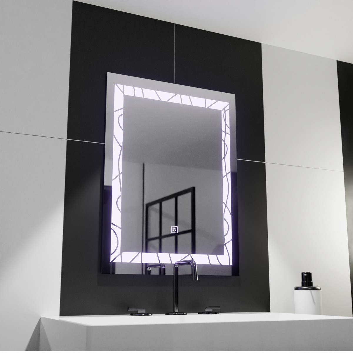 Oglinda LED Rectangulara, 60x80cm, Deco Frame Basic Touch