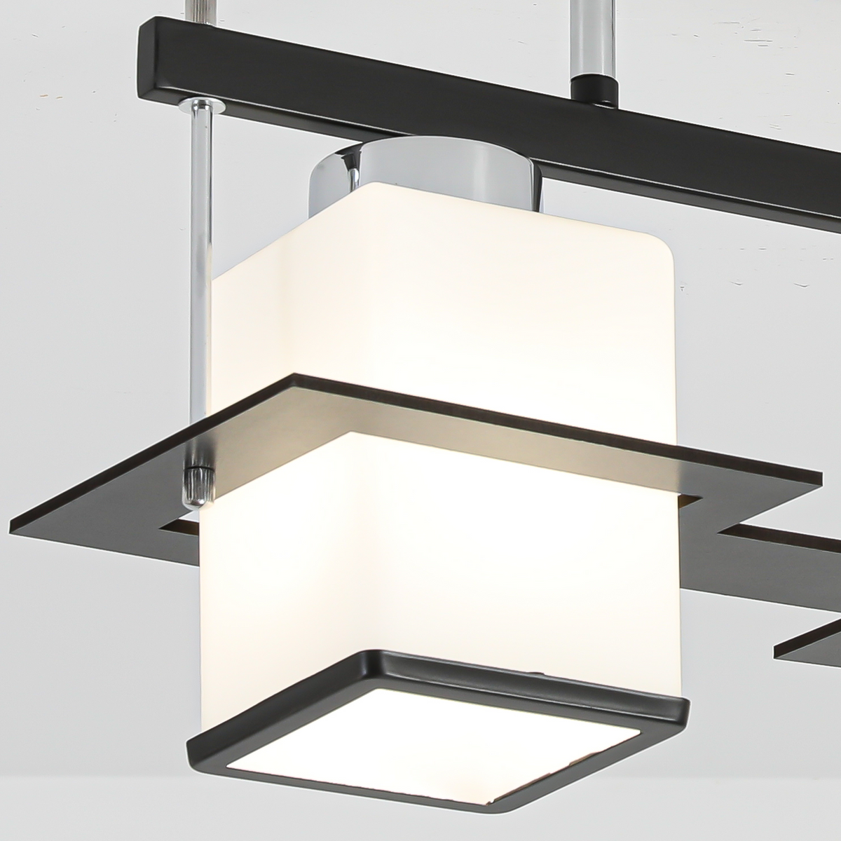 Lustra Clasica Aramis cu Lemn Abajur Patrat 2X E27 Gri Negru, imaginea 2