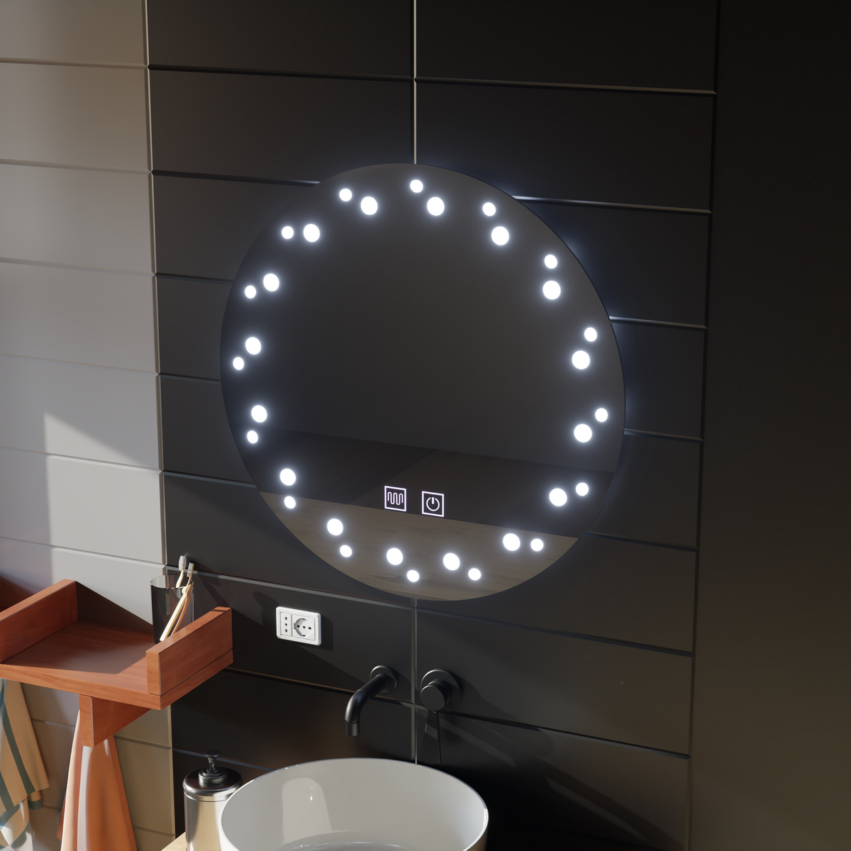 Oglinda LED Touch Ivory Sistem Dezaburire 50X50cm