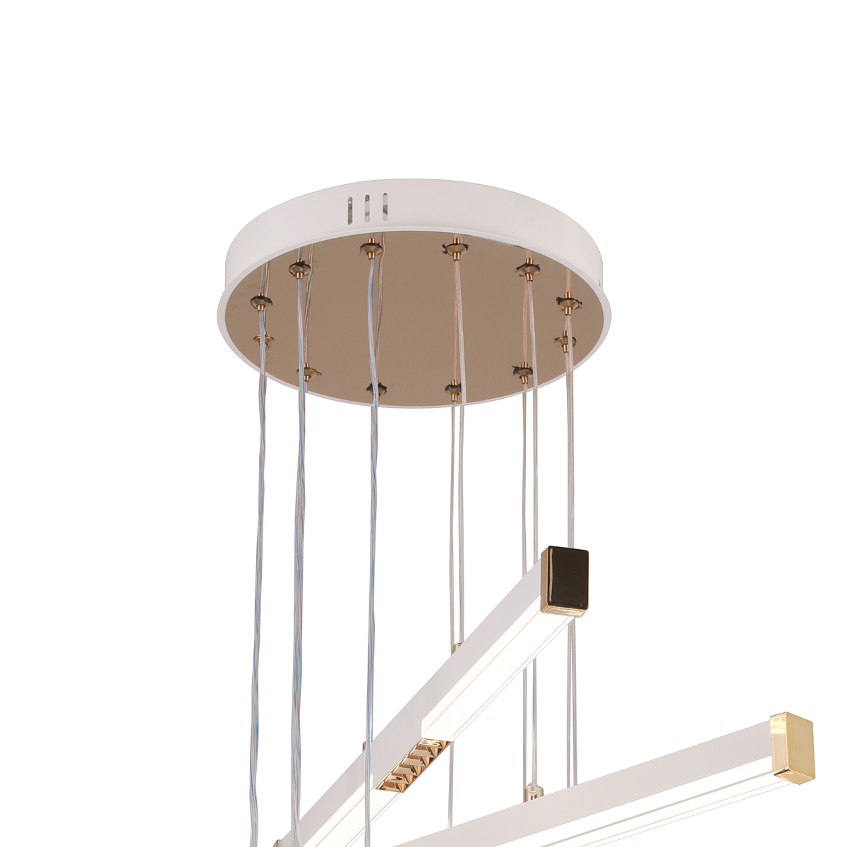 Lustra LED Suspendata Acril LT183/5WH, 68W, Lumina 3000/4000/6000K, Alb, Inaltime Reglabila