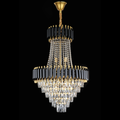 Candelabru Cristal CC900/800X1200, 23xE14, Diametru 80cm, Inaltime 120cm, Auriu Lucios si Negru, Inaltime Reglabila, Design Elegant
