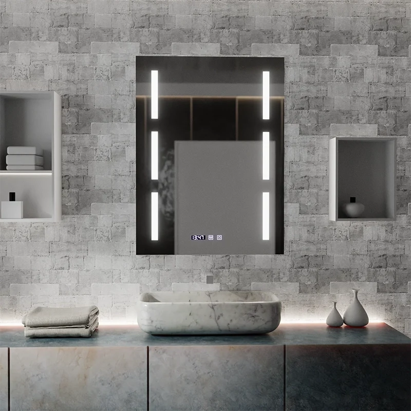 Oglinda LED Touch Erich S86/60X80 Sistem Dezaburire, Ceas si Temperatura 60x80 cm