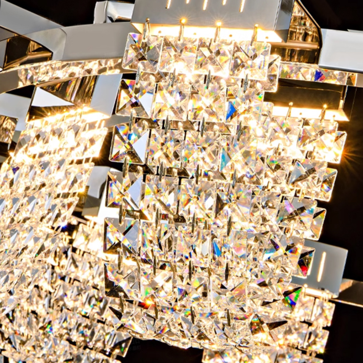 Lustra LED Suspendata, STRATUS Supremo, Cristal si Metal, 15W, Lumina Rece/Calda/Neutra 3000K/4000K/6000K, Iluminat Luxos