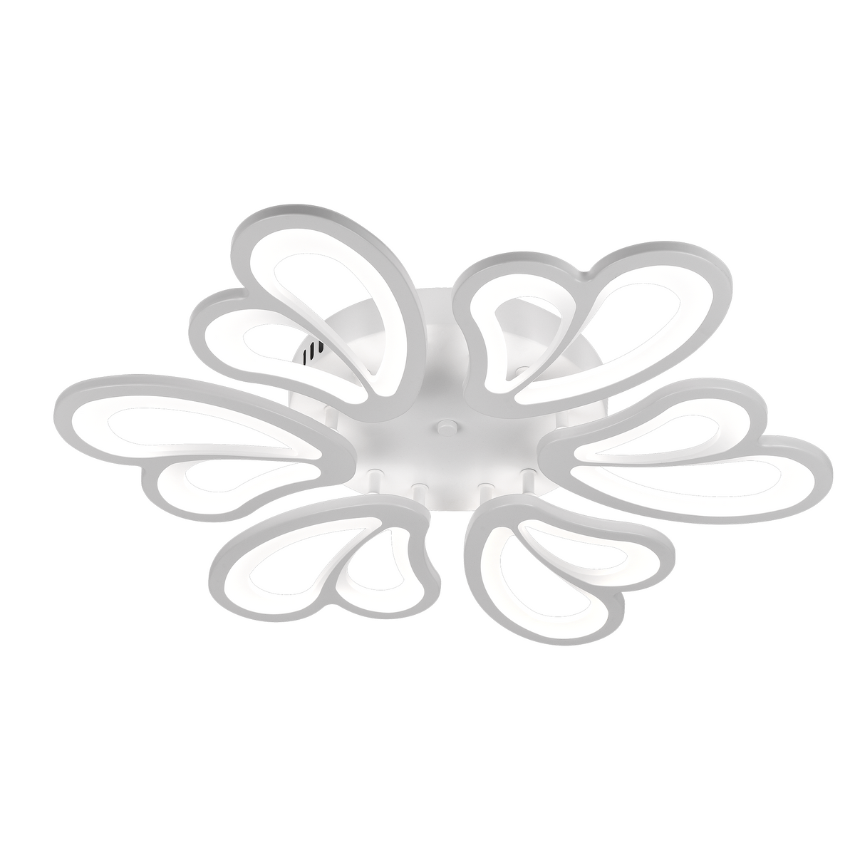 Lustra LED cu telecomanda BLOSSOM 78W, 6 Petale, Diametru 60cm, lumina Rece/Calda/Neutra, Dimabila, Alb