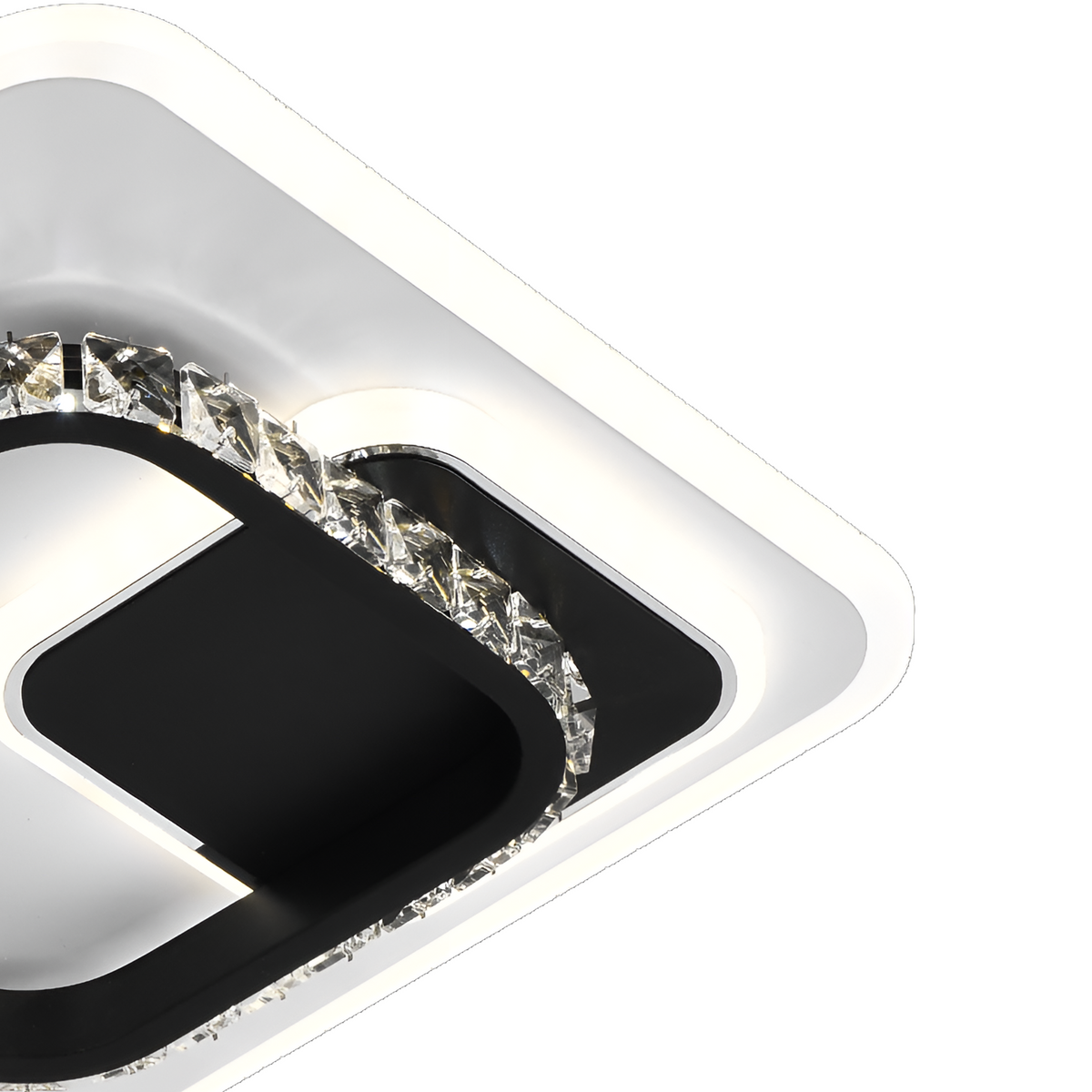 Lustra LED cu cristal ARIELLA 39W, Patrata, lumina Rece/Calda/Neutra, Negru