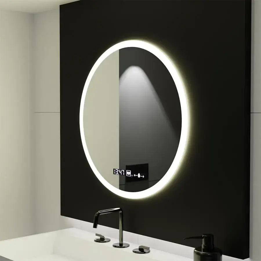 Oglinda LED Rotunda, 70cm, Elysee MotionGlow Marcello, Sistem Dezaburire, Ceas & Termometru, Dimabila, imaginea 3
