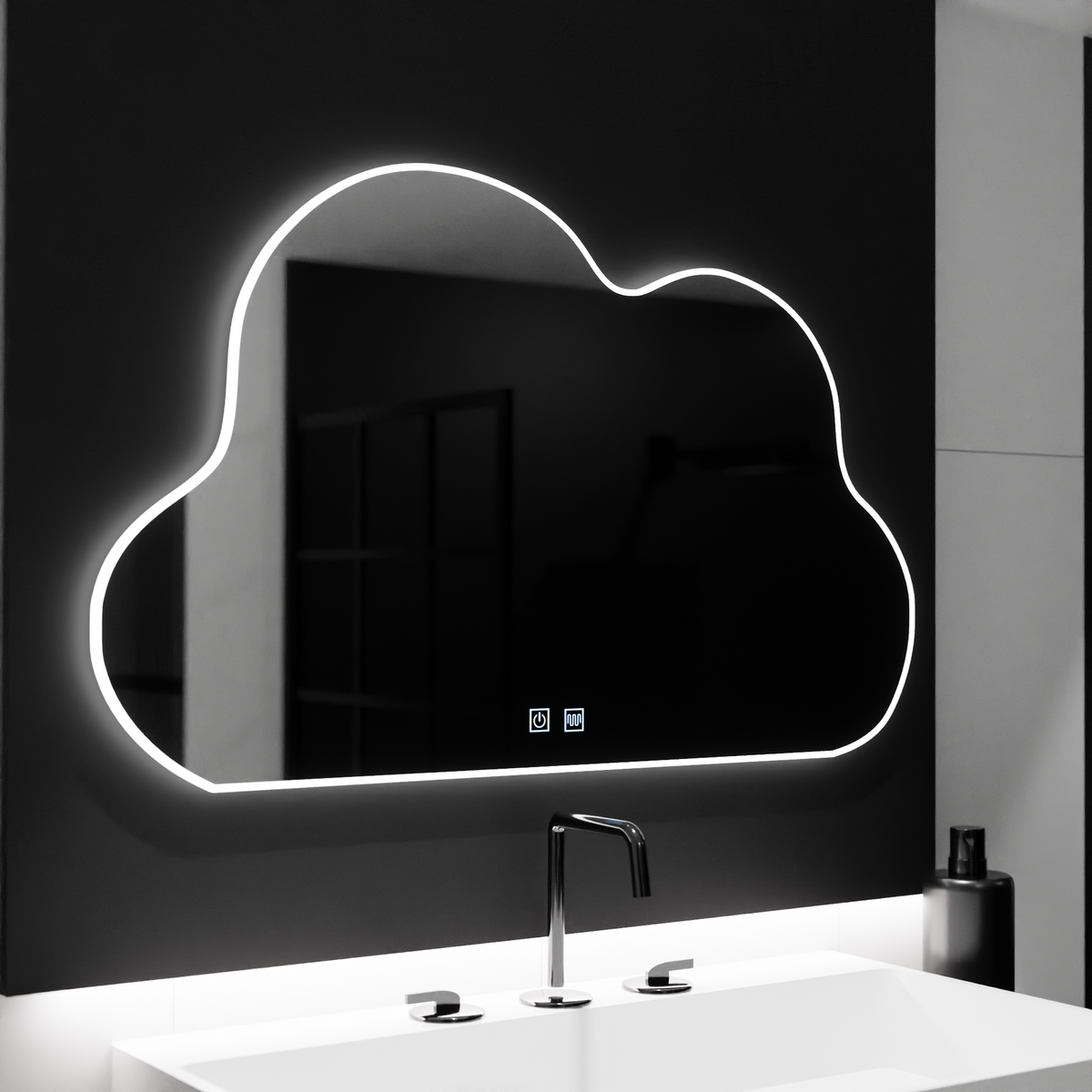 Oglinda LED Nor 60x40cm, Nuvola Touch, Sistem Dezaburire, Dimabila