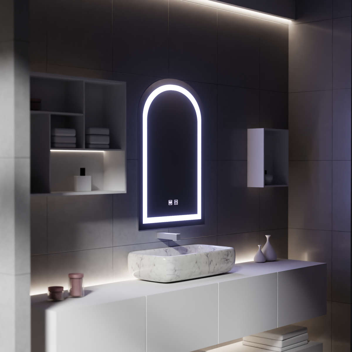 Oglinda LED Touch cu Functie Dezaburire, 80x50cm, imaginea 4
