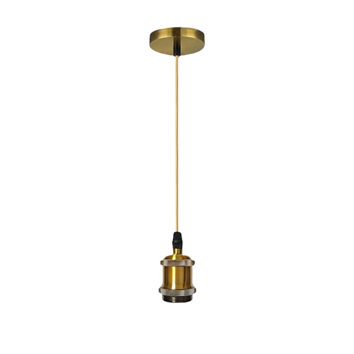 Lustra Antichizata, 1xE27, 100cm,Metal, Auriu, imaginea 1