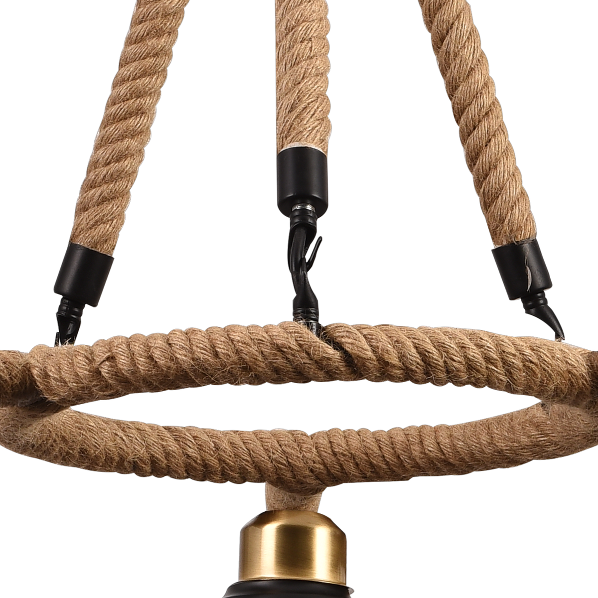 Lustra Suspendata Vintage, LV571/3BK, 3xG9, Maro, Metal si Sfoara