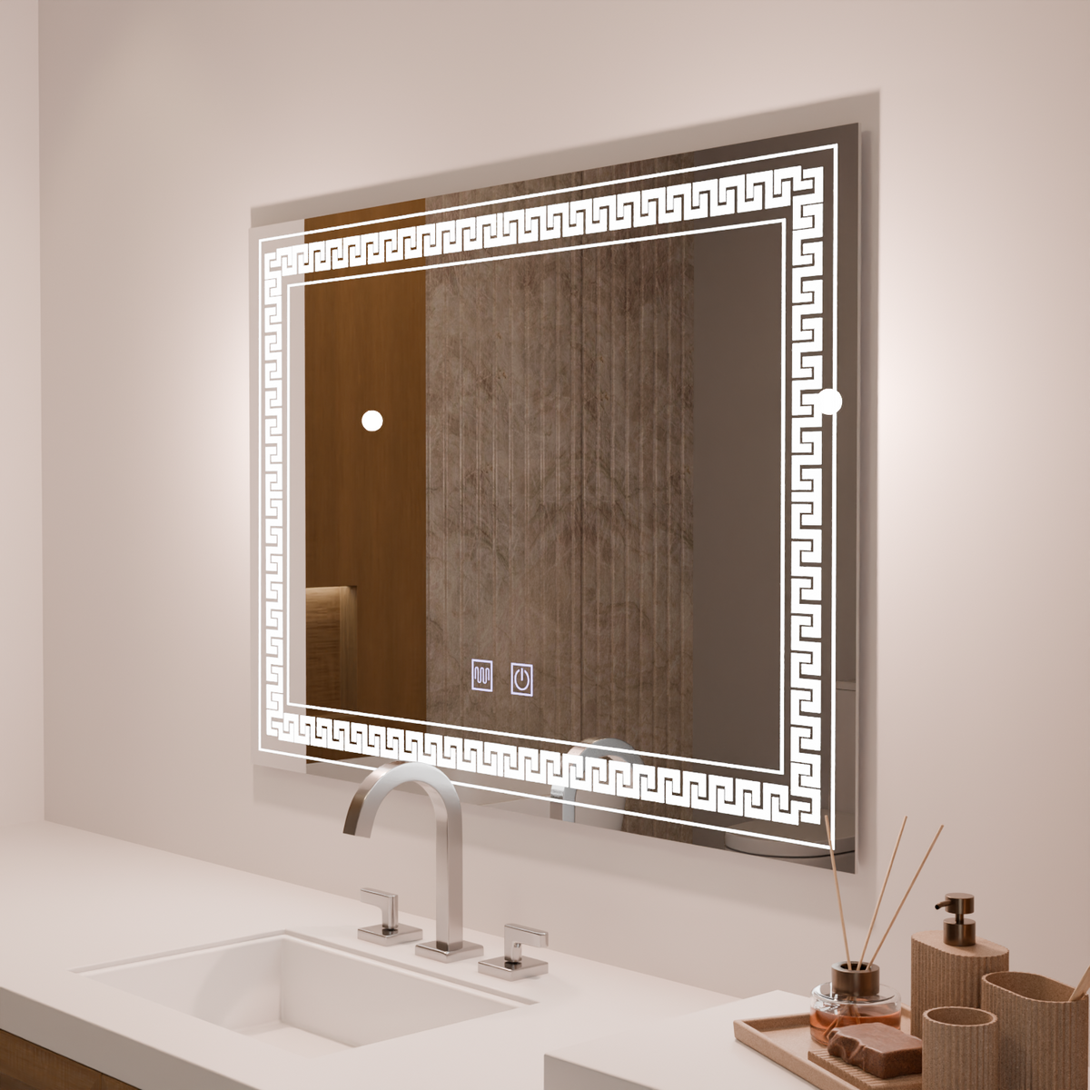 Oglinda LED Rectangulara 80x60 Touch Volta Sistem Dezaburire