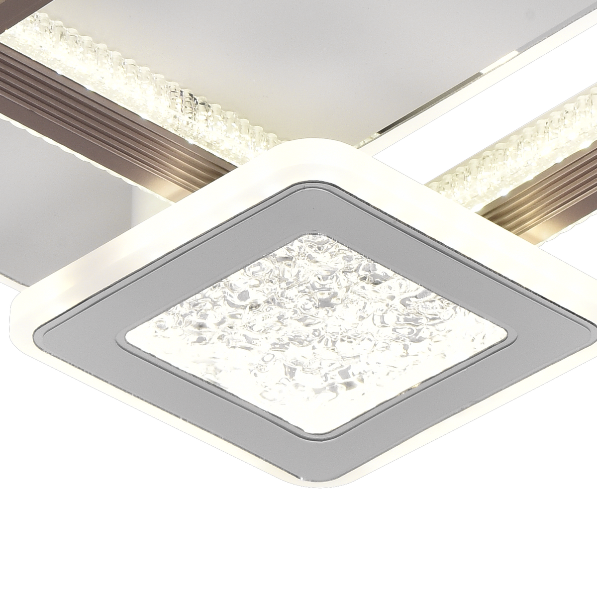 Lustra LED NYXORA 51W, 3 Patrate, lumina Rece/Calda/Neutra, Alb