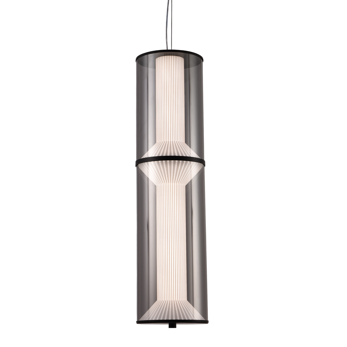 Lustra LED Suspendata cu Telecomanda 47W, Orin, 2 elemente, Inaltime Reglabila, Lumina Calda/Rece/Neutra, Negru, Metal
