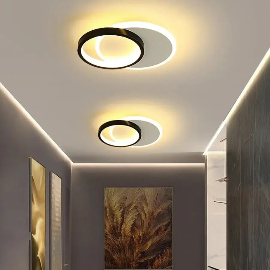 Aplica LED SMALON 26W, 2 Cercuri, lumina Rece/Calda/Neutra, Alb Negru, imaginea 1