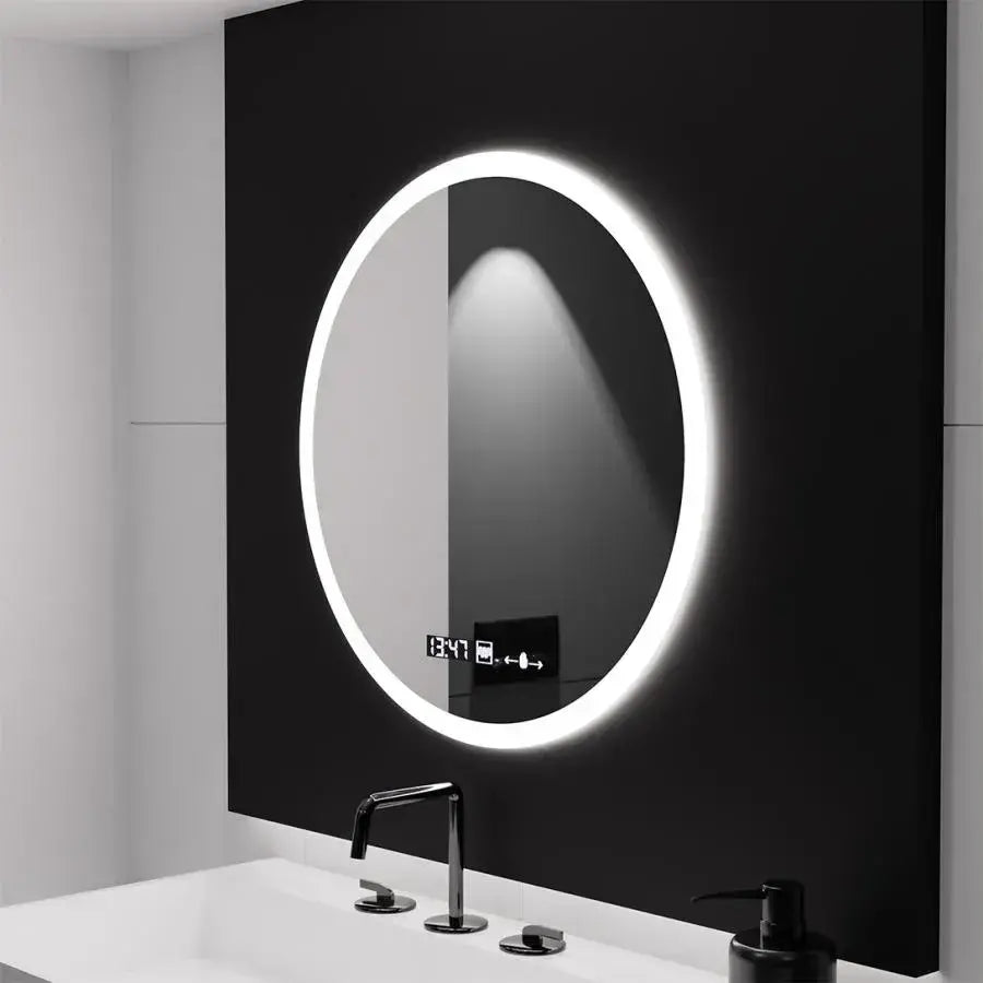 Oglinda LED Rotunda, 70cm, Elysee MotionGlow Marcello, Sistem Dezaburire, Ceas & Termometru, Dimabila, imaginea 4