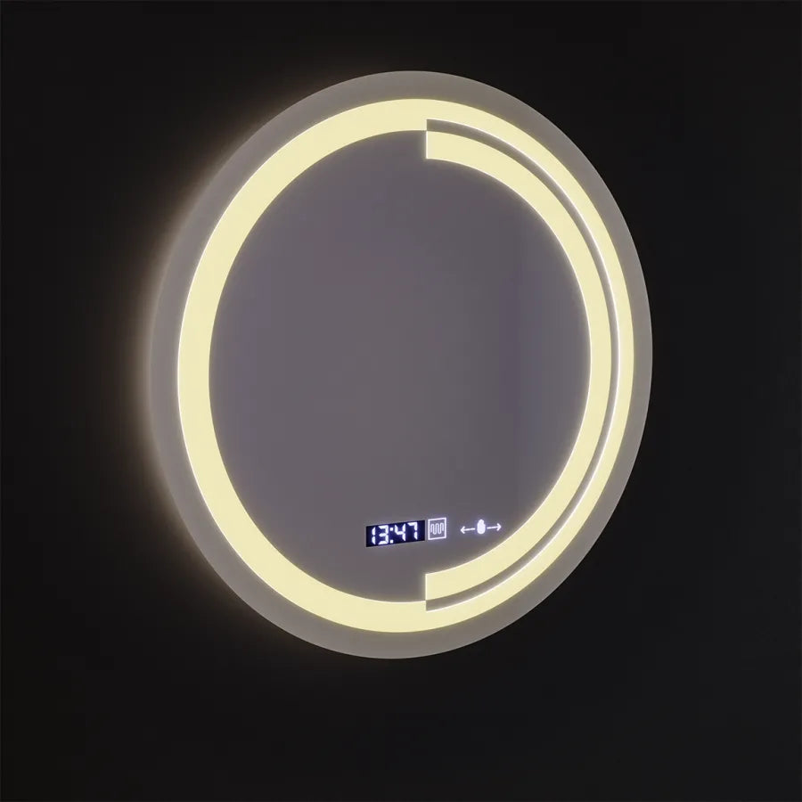 Oglinda LED Rotunda, 60cm, Senzor MotionGlow Consuel Marcello, Sistem Dezaburire, Ceas & Termometru, Dimabila, imaginea 4
