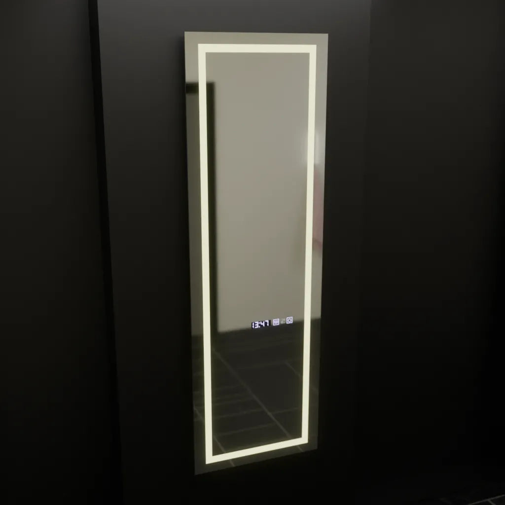 Oglinda LED Rectangulara, 45x140cm, Giulia Senzor Radar Marcello, Sistem Dezaburire, Ceas & Termometru, Dimabila, Dressing Couture