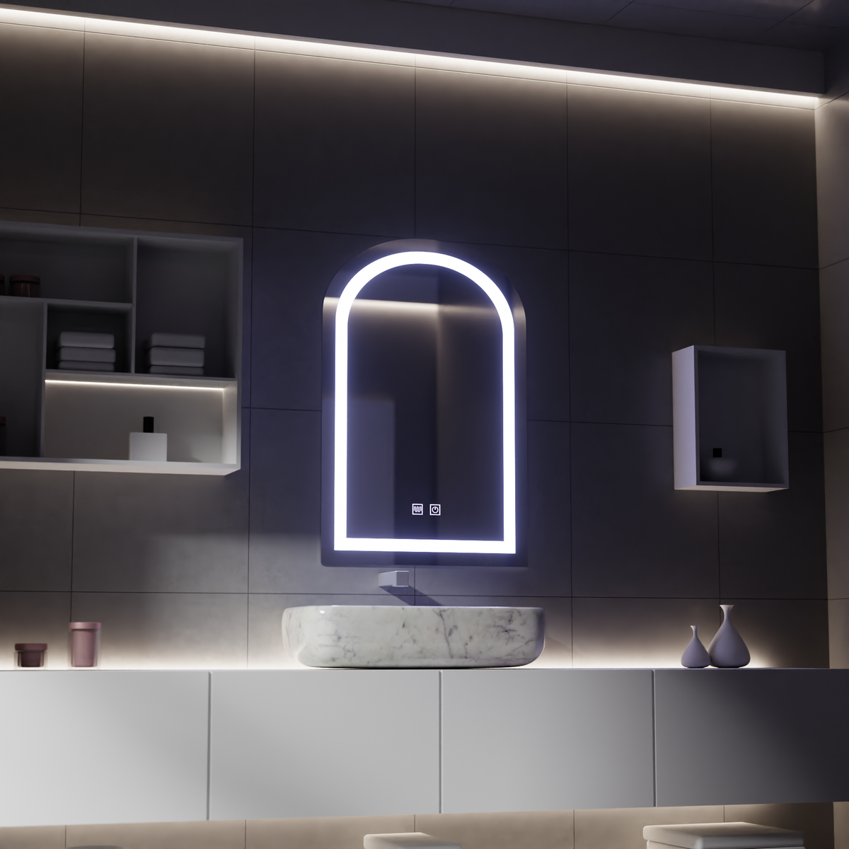 Oglinda LED Touch cu Functie Dezaburire, 80x50cm, imaginea 5