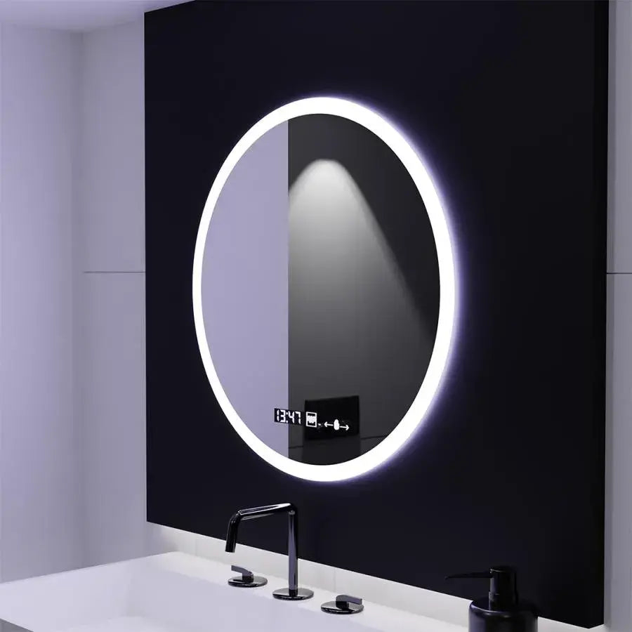 Oglinda LED Rotunda 50cm Giulia Senzor MotionGlow Marcello Sistem Dezaburire Ceas & Termometru Dimabila, imaginea 3