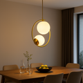 Lustra LOFT Atelier, 2x E27, Alb Auriu, Metal, Inaltime Reglabila