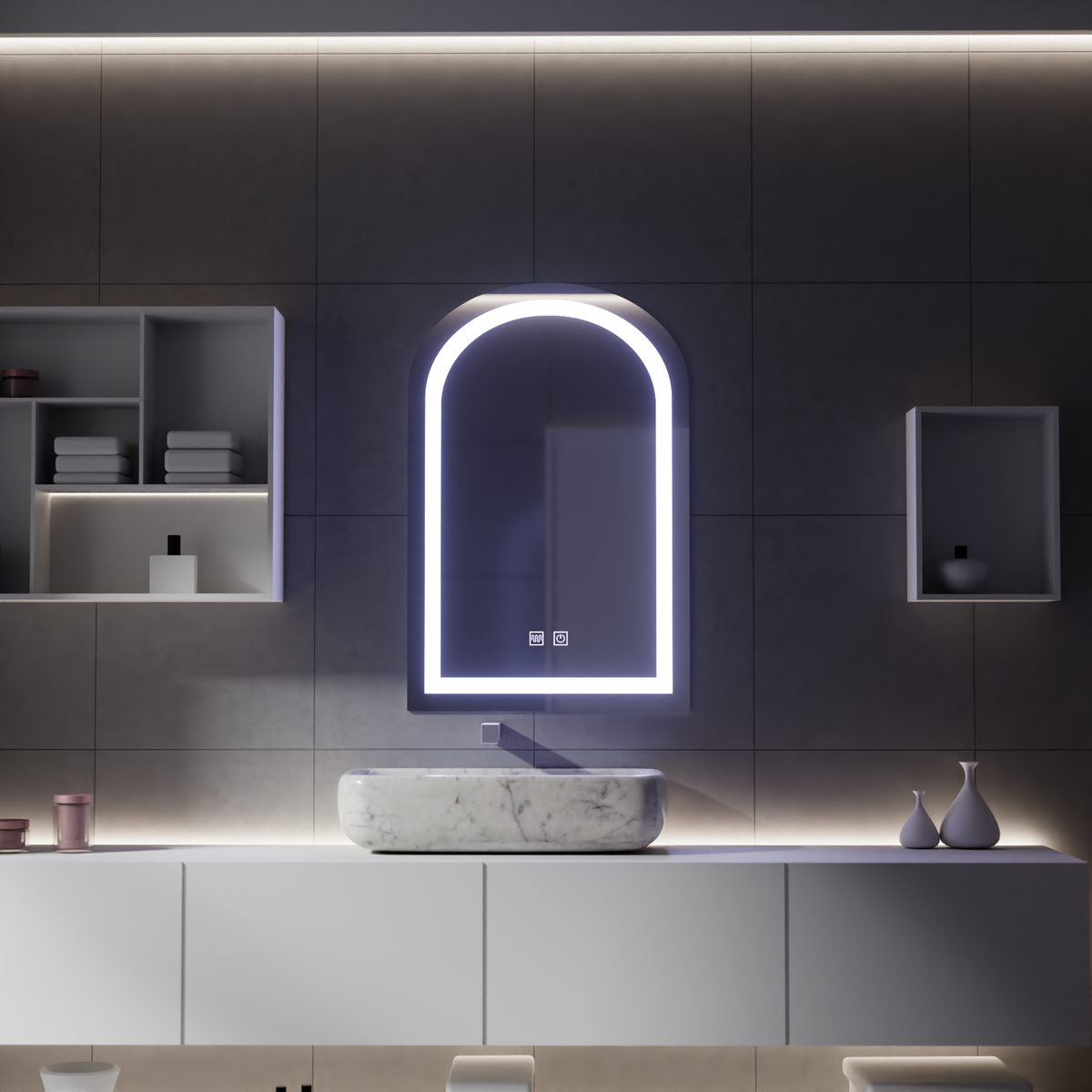 Oglinda LED Touch cu Functie Dezaburire, 80x50cm, imaginea 6