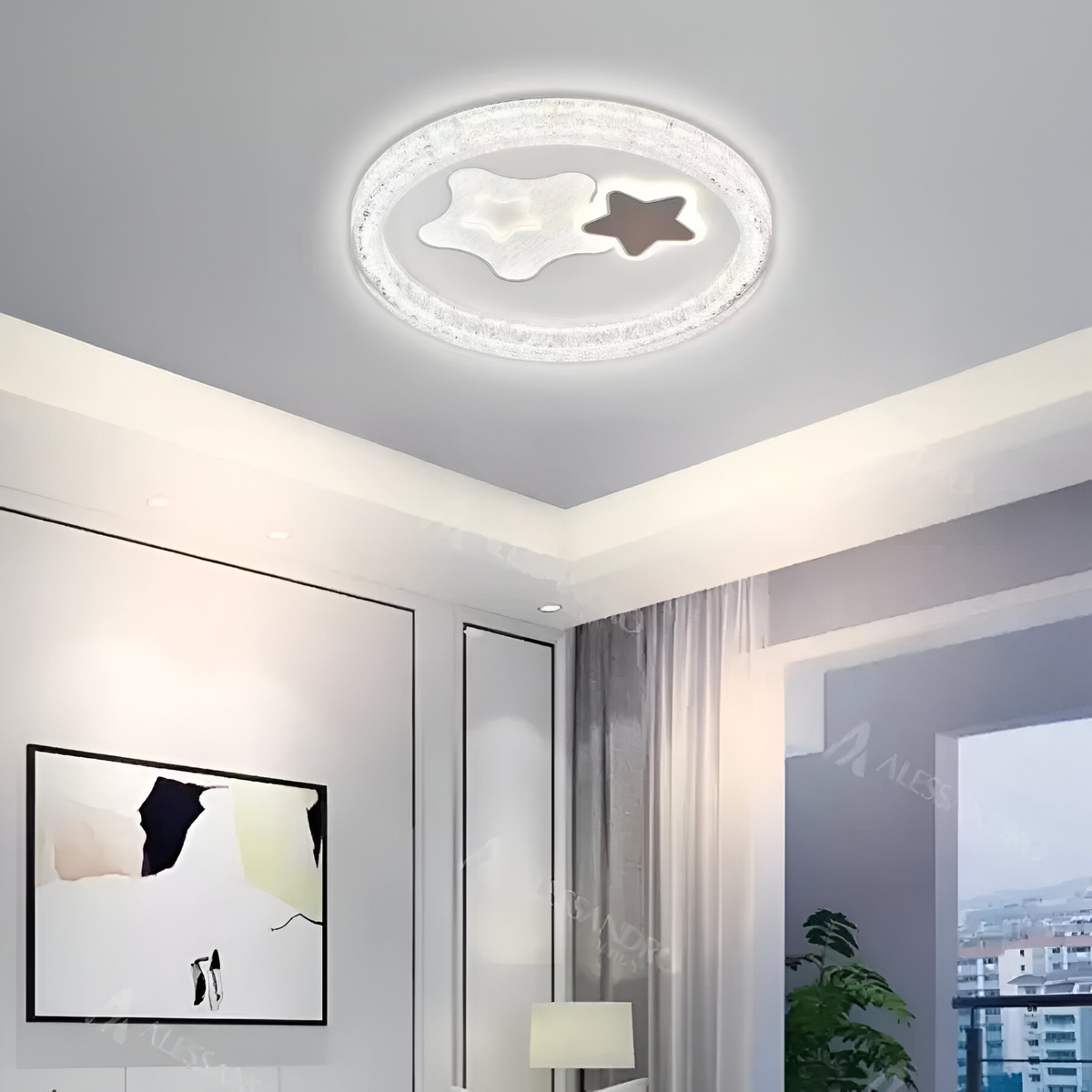 Lustra LED SKYForma Nexen, 61W, lumina Rece/Calda/Neutra, Negru, imaginea 4