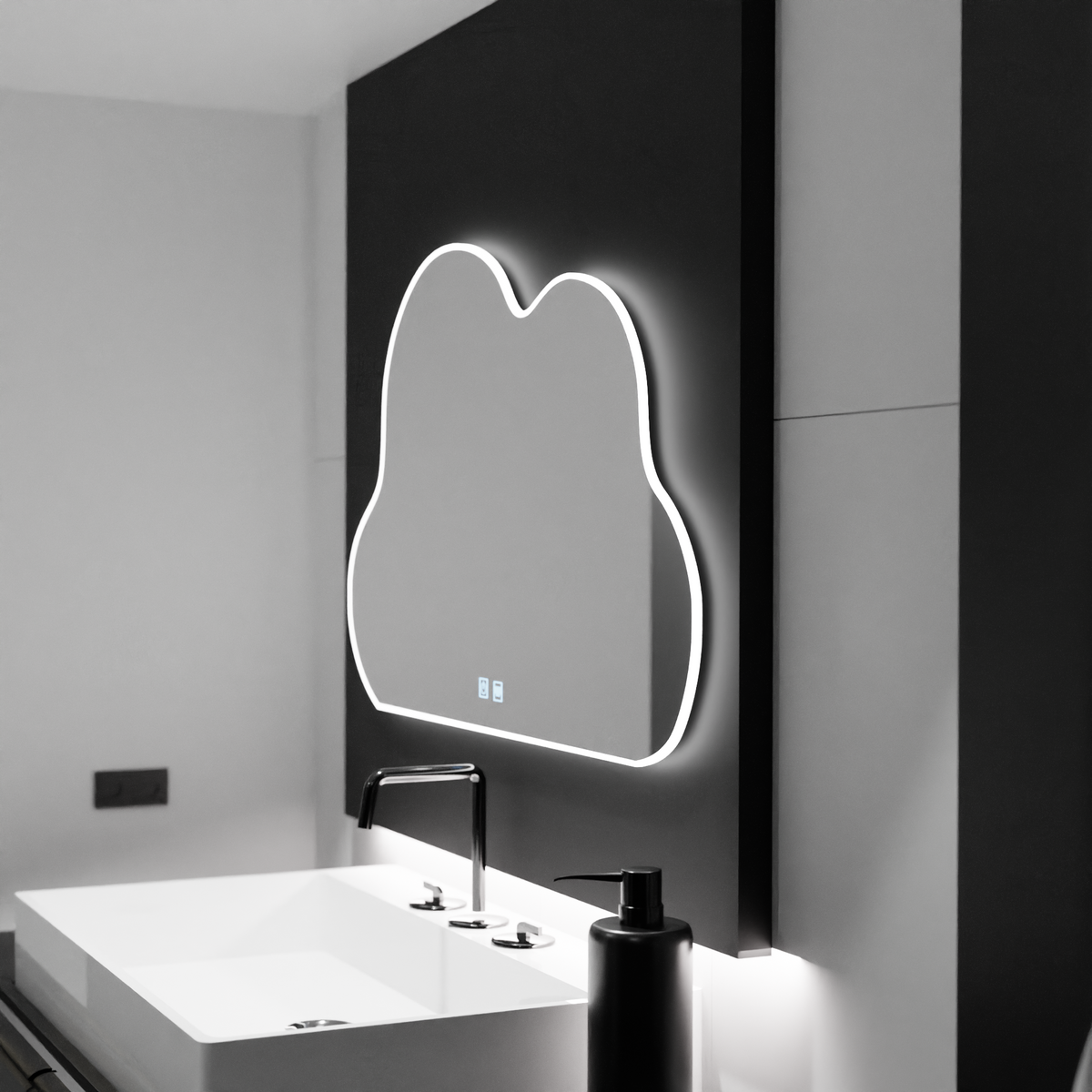 Oglinda LED Nor 60x40cm, Nuvola Touch, Sistem Dezaburire, Dimabila