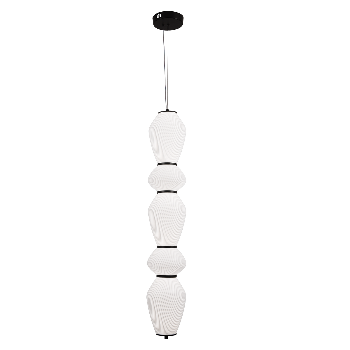 Lustra LED Suspendata cu Telecomanda 77W, LM510/5BK, Inaltime Reglabila, Lumina Calda/Rece/Neutra 3000K/4000K/6000K, Alb, Metal