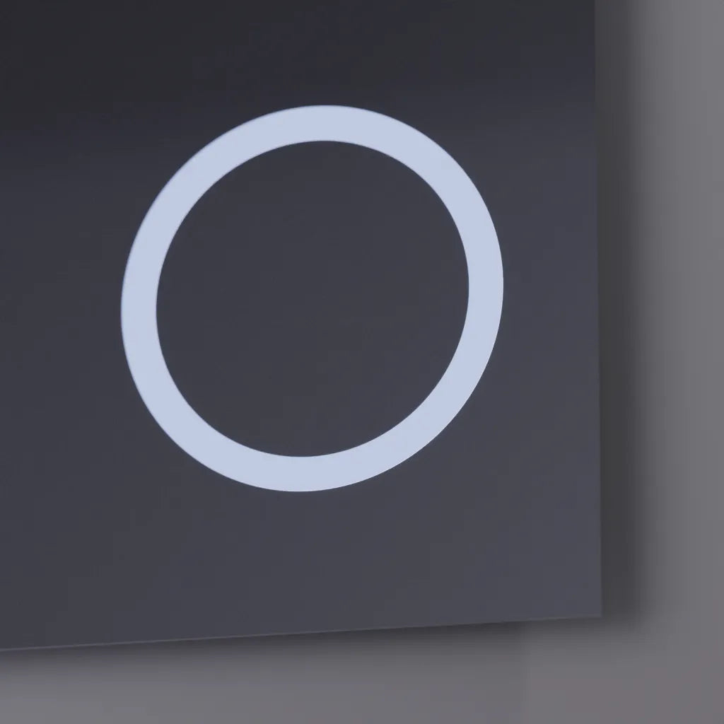Oglinda LED Rectangulara, 80x60cm, Precision MotionGlow Marcello, Sistem Dezaburire, Ceas & Termometru, Lupa Cosmetica, Dimabila
