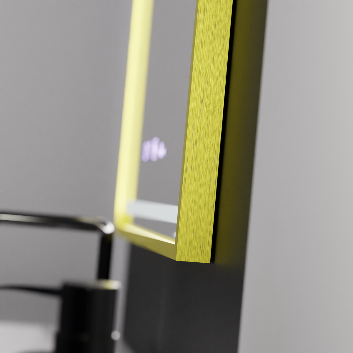 Oglinda LED Rectangulara, 75x90cm, Verite Royale Gold MotionGlow Marcello, Sistem Dezaburire, Ceas & Termometru, Dimabila