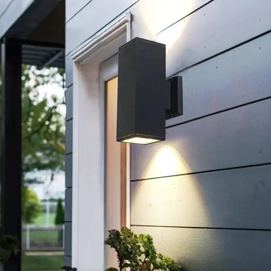 Aplica Exterior Vali, 2xGU10, Negru, Metal si Sticla