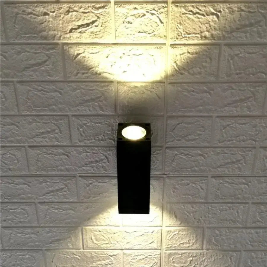 Aplica Exterior Vali, 2xGU10, Negru, Metal si Sticla