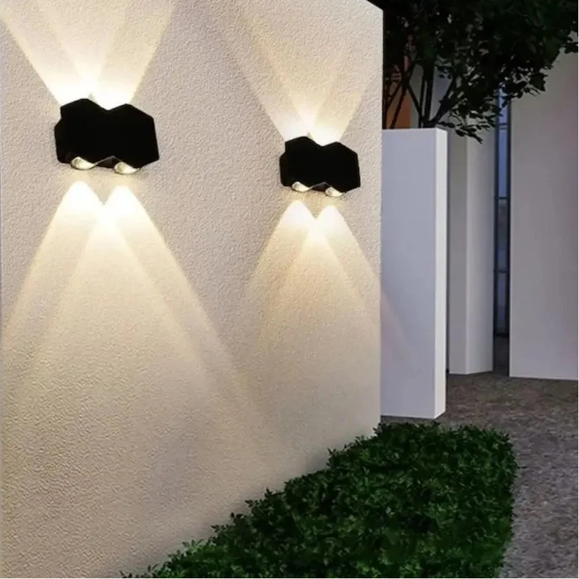 Aplica LED AX231, Exterior si Interior, 4 Surse, 10W, Negru, 3000K