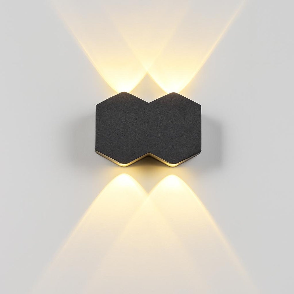 Aplica LED AX231, Exterior si Interior, 4 Surse, 10W, Negru, 3000K