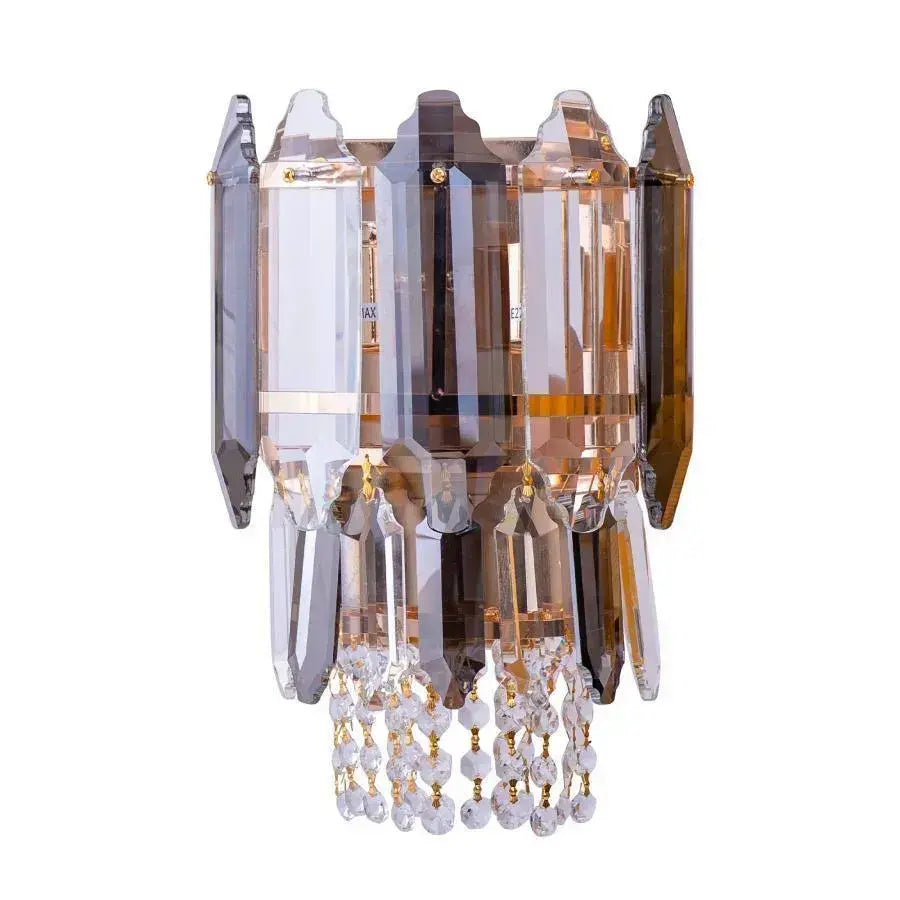 Aplica Leandro, 2xE14, Negru, Metal si Cristal