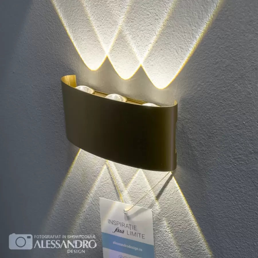 Aplica LED Fantas de Exterior si Interior, 6 Surse x 1W, IP65, Metalic, Auriu, 3000K, imaginea 1