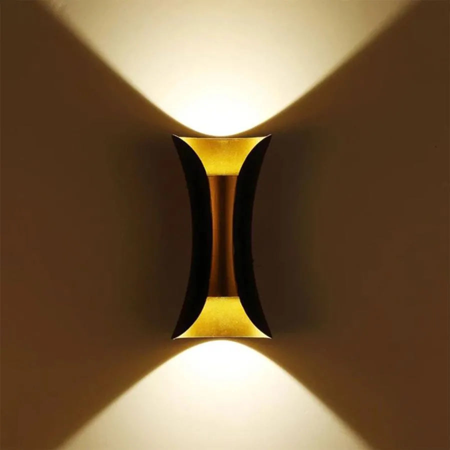 Aplica LED de Exterior Pauline 2, 10W, 20x10, 3000K, Metal, Negru si Auriu, imaginea 5