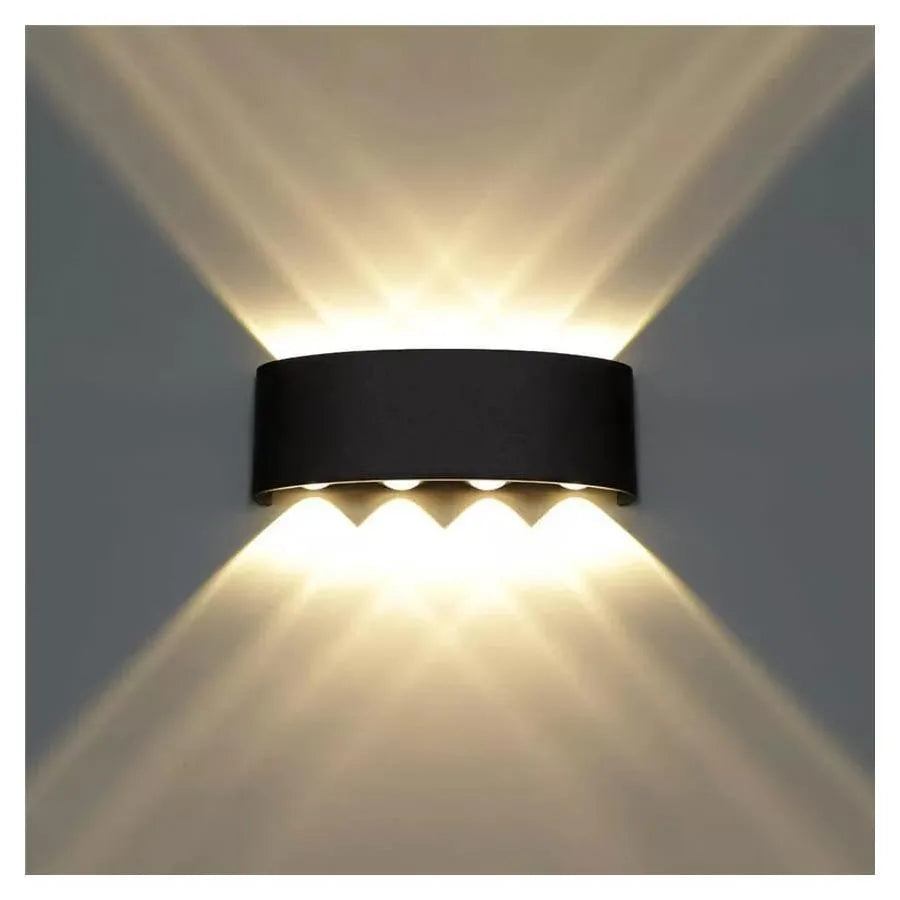 Aplica LED Fantas de Exterior si Interior, 8 Surse x 1W, IP65, Metalic, Negru, 3000K, imaginea 1