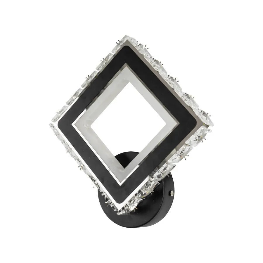 Aplica LED TERRANO cu Cristale, Patrat, 24W, Lumina Rece/Calda/Neutra, Negru & Inox, imaginea 4