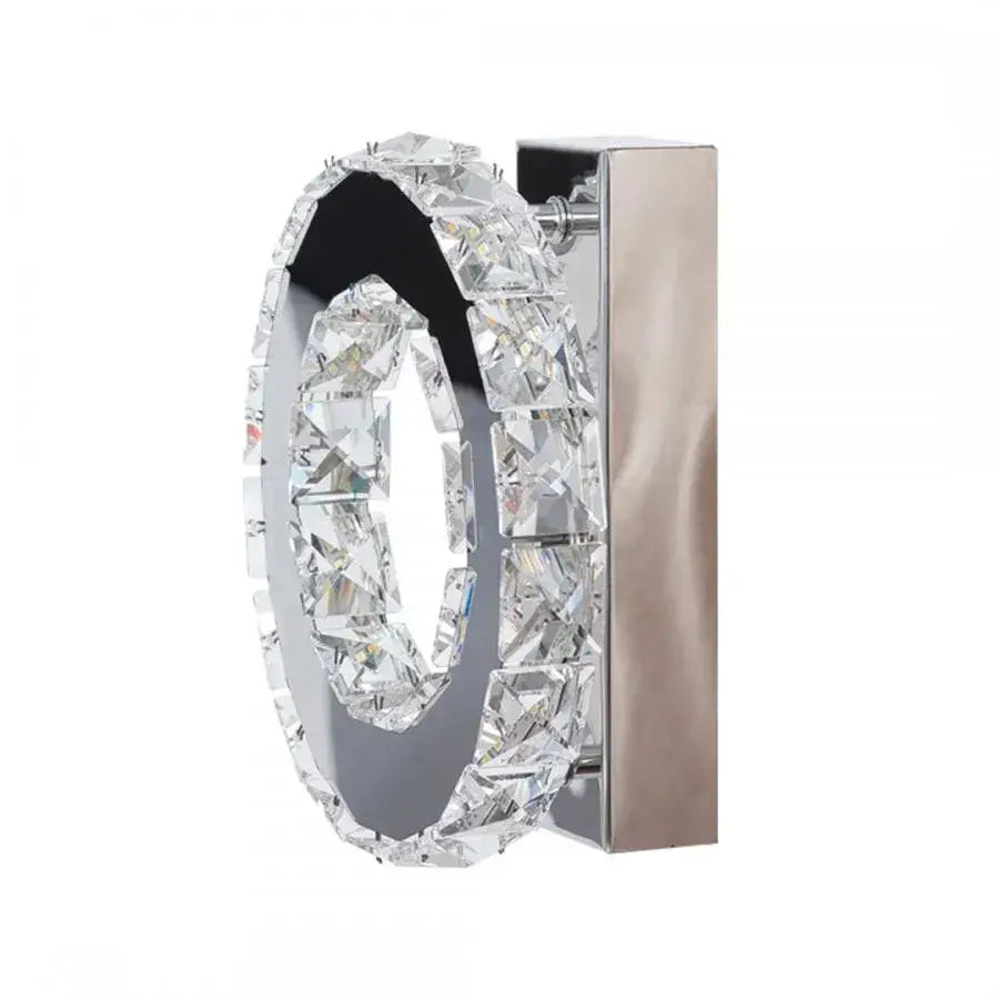 Aplica LED cu cristal MAJORA 8W, Diametru 20cm, lumina Rece/Calda/Neutra, Crom Lucios