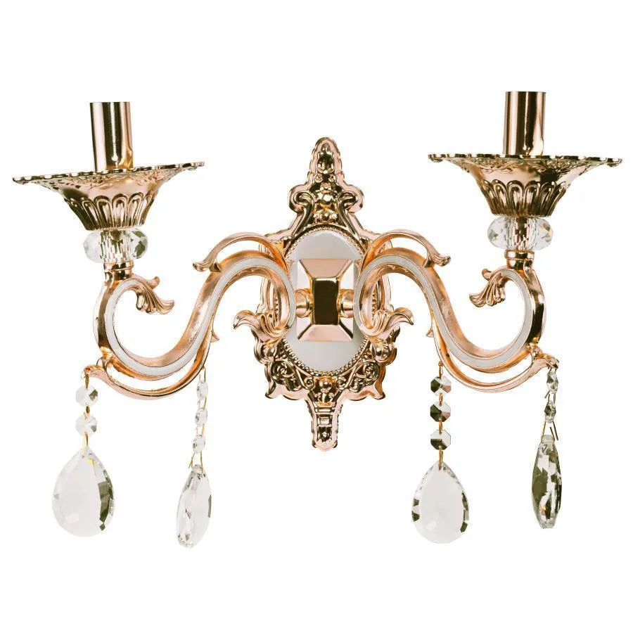 Lustra Nicholas, 2XE14, Auriu, Metal si Cristal
