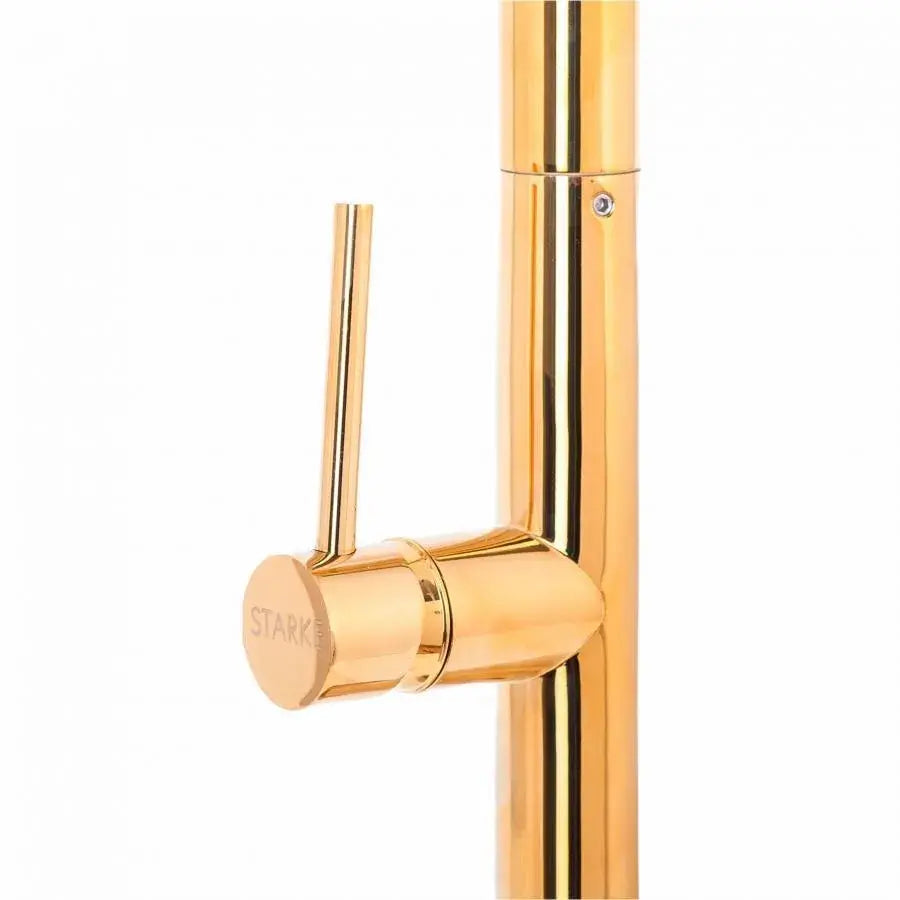 Baterie Bucatarie cu Dus Extractibil, Alama Sanitara, Auriu, CF2043, imaginea 4