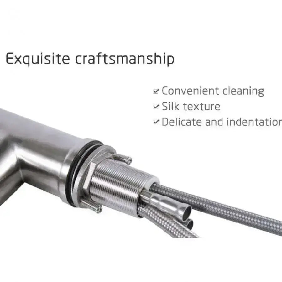 Baterie Bucatarie cu Dus Extractibil, Inox SUS304, Satinat, CF018, imaginea 2