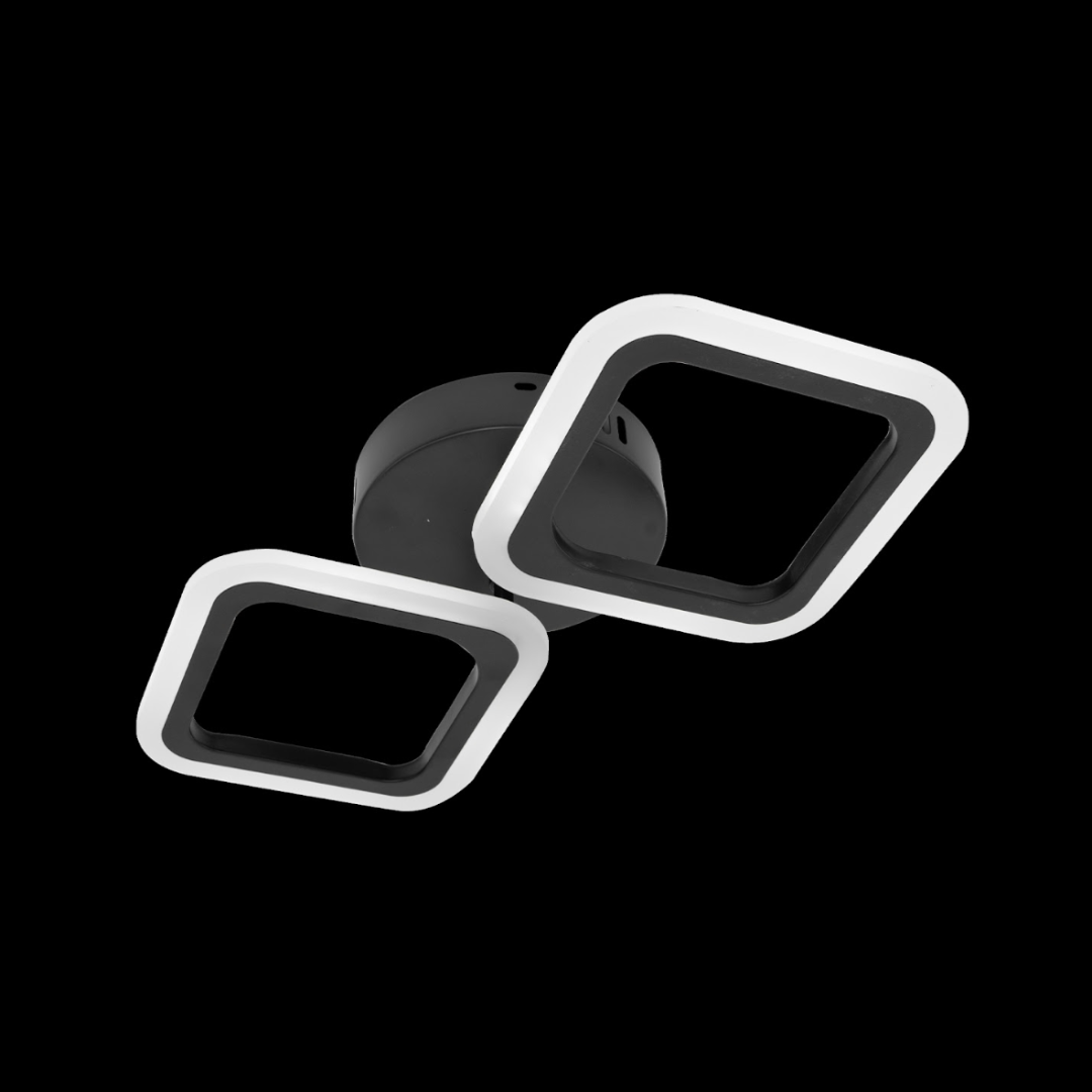 Lustra LED PULSARIS 27W, 2 Patrate, lumina Rece/Calda/Neutra, Negru, imaginea 5