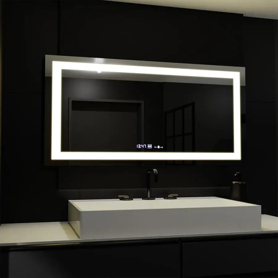 Oglinda LED Rectangulara, 160x80cm, Senzor, Verite MotionGlow Marcello, Sistem Dezaburire, Ceas & Termometru, Dimabila